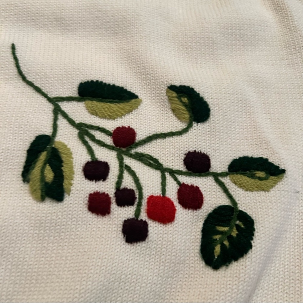 Vintage size large embroidered floral sweater vest grandma core, coastal grandma - Picture 3 of 16